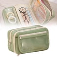 thumbnail image 1 of Under $5 Large Pencil Case, Large Clear Pencil Case - 9-Compartment Mesh Organizer with Zipper for Pens & Travel Essentials, Clear Pencil Pouch, Multi-Color, by Goohae, 1 of 9