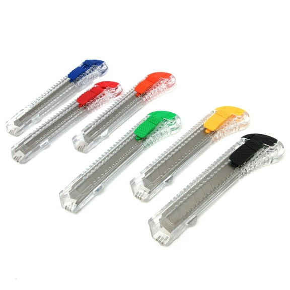 5 Large Utility Knife Box Cutters Retractable Blade Snap Razor Knife Safety Lock