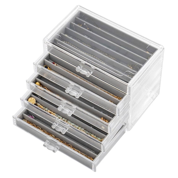 5 Layer Acrylic Pen Display Case With Soft Fabric Lined Drawers For 25 Fountain Pens Jewelry Storage Box