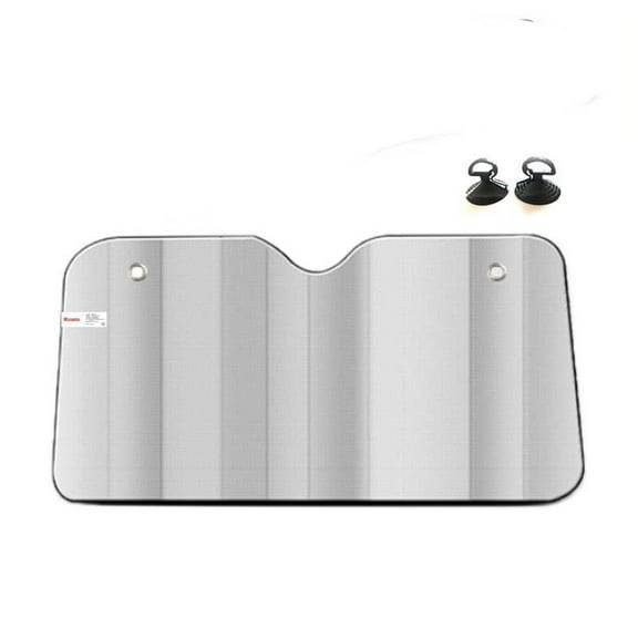 5-Layer Aluminum Foil Car Sunshade with Suction Cups, Front Windshield Heat Reflector – Blocks UV Reduces Interior Temp by 26°C, Foldable Reusable Summer Sun Visor for All Vehicles