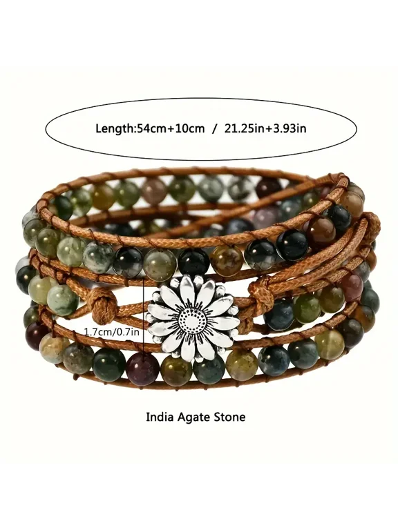5-Layer Bohemian Healing Wrap Bracelet - - Perfect Gift for Boho Chic Lovers