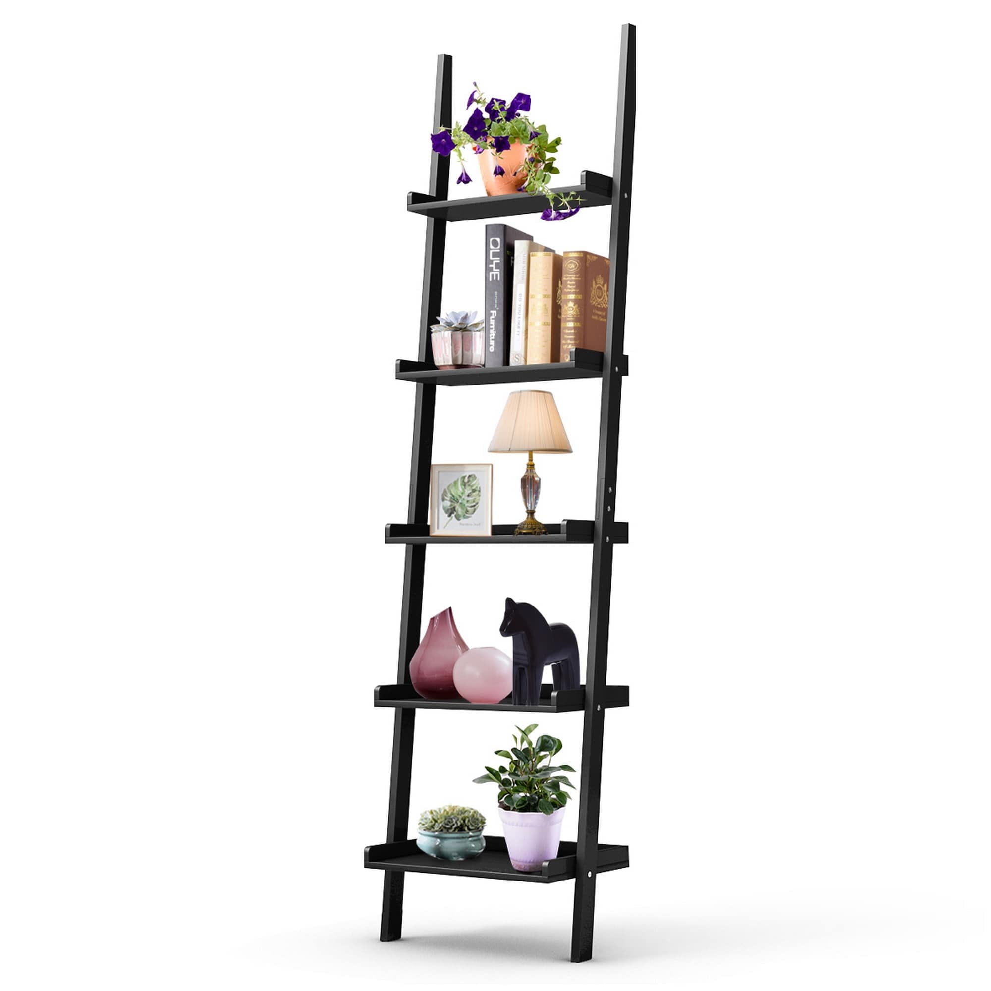 5Layer Display Shelf Bookcase Shelving Unit Storage Stand Black