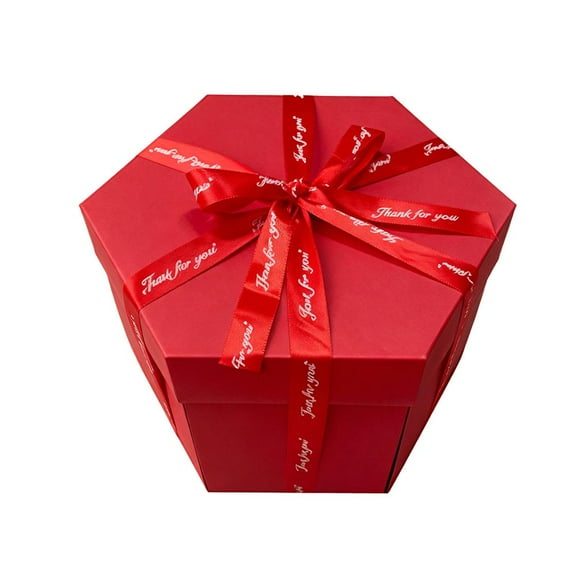 5-Layer Exploding Gift Box, 9.65 x 6.30 x 4.92 in, Unfolds to Reveal Photo Pockets and Hidden Compartments, Perfect for DIY Birthday and Anniversary Surprises