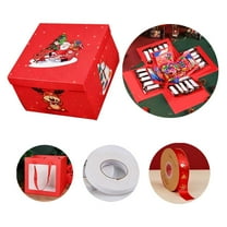 DIY Surprise Gift Box, 5 Layer Christmas Snack Gift Box with Tape and Ribbon, Scrapbooking Boxes, Photo Album, Photo Gifts, Creative Surprise Container for Anniversary Festival Record Memories