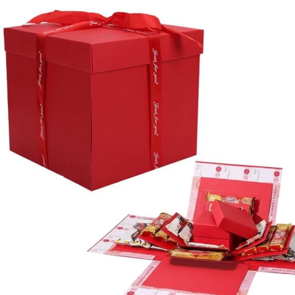 5 Layer Gift Box, 5 Layer Snack Explosion Box, DIY Birthday Explosion Gift Boxes, DIY Anniversary Snack Surprise with Empty ExplosionBox, Good Gifts for Anniversary, Christmas, Valentines Day