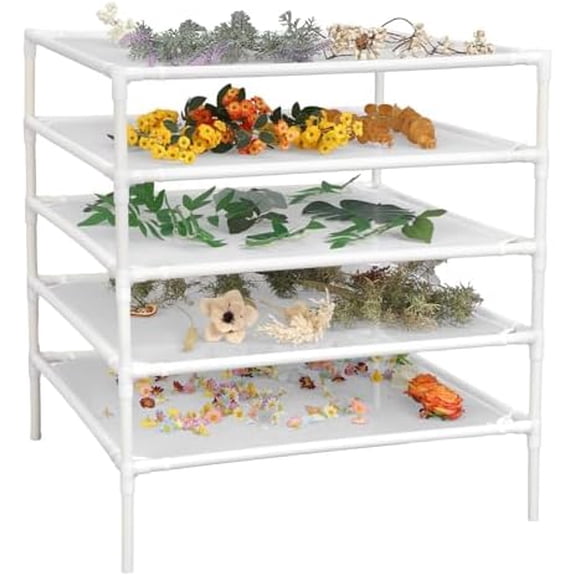 5 Layer Herb Drying Rack Drying Net Dryer Stand 23.6 x 23.6 Inch Herb Dryer Storage Rack for Fresh Herbs Flowers Tea Fruits Vegetables Plant Pasta Dry Laundry Clothes Specimens$$Garden & Patio