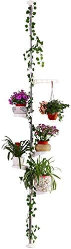 5-Layer Indoor Plant Pole Spring Tension Rod Corner Flower Display Rack ...