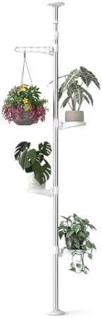 5-Layer Indoor Plant Pole Spring Tension Rod Corner Flower Display Rack ...