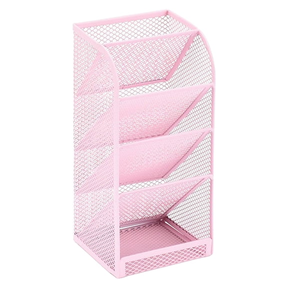 5 Layer Metal Mesh Desktop Organizer, Stationery Holder For Pen Storage Small Desk For Study Home Art (D)