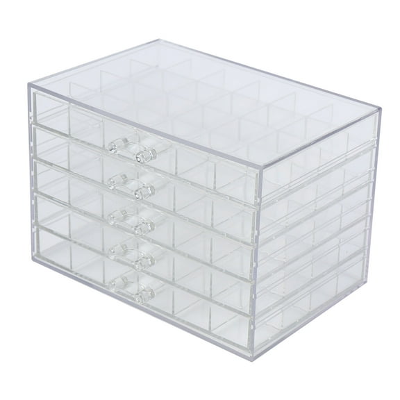 5-Layer Nail Art Display Tray Rhinestone Gems Bead Storage Display Case Empty Box 120 Grids