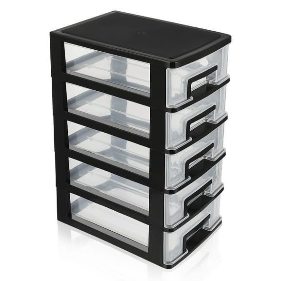 UKCOCO Room Decor Storage Cabinet Black PP 1Pcs 12.4x8.3x6 In