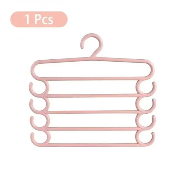 5-Layer Rotatable Clothes Hanger Organizer - Durable Pants Rack with Anti-Slip Clips for Jeans/Dresses, Space Saving