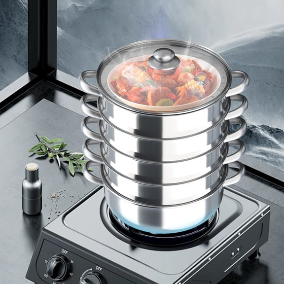 5-Layer Steam Cooker Large Steamer Domestic Commercial Stainless Steel Steamer