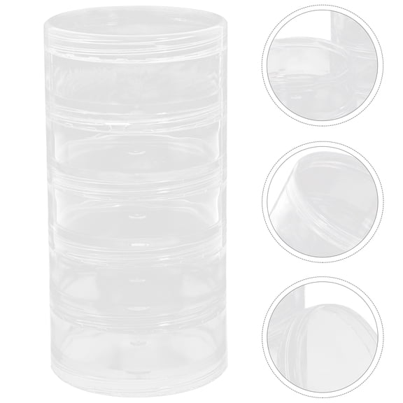 LIOOBO Transparent Round Plastic Cylinder Storage Box for Cosmetics and Small Items