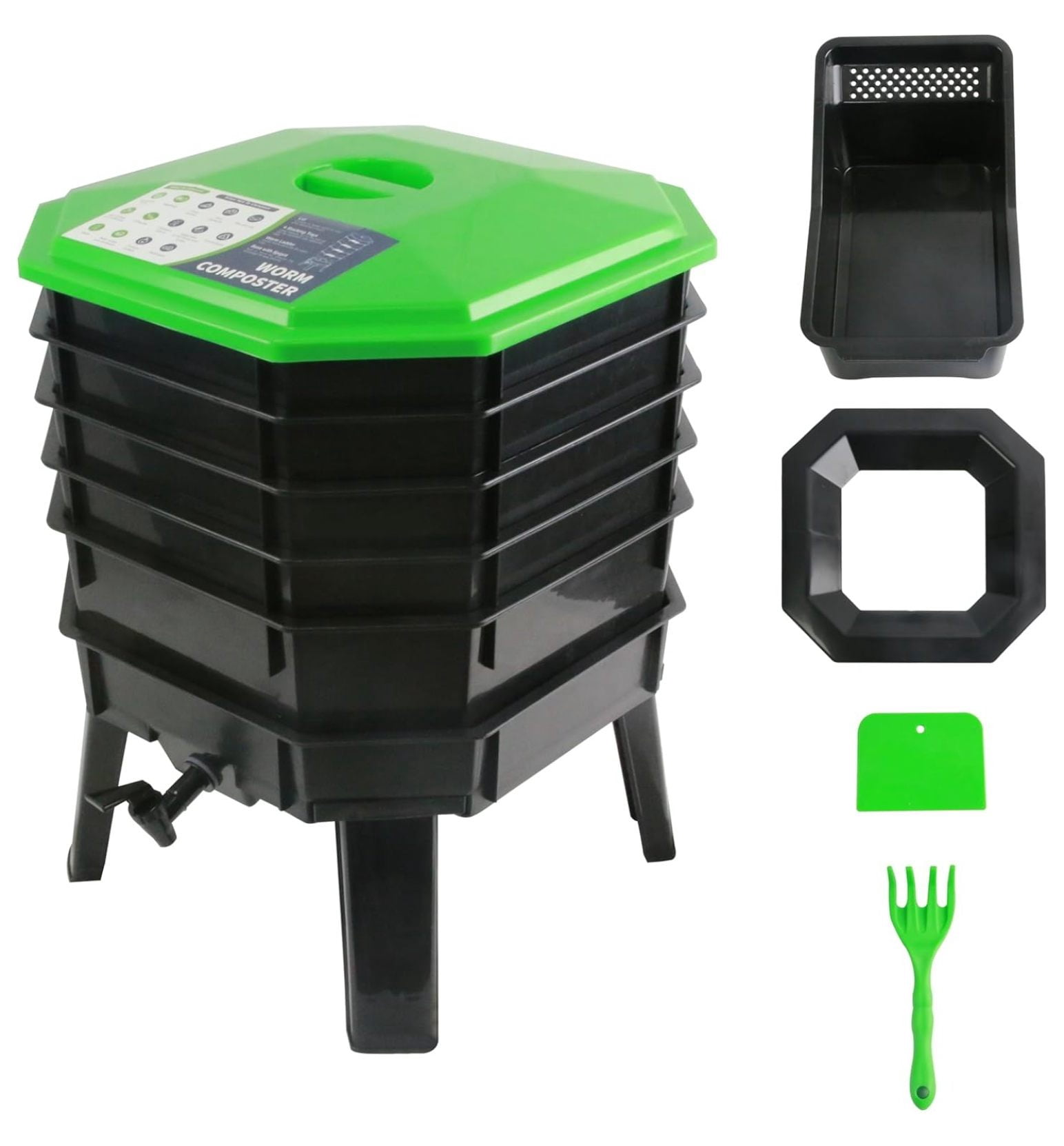 5-Layer Tray Worm Composter, Sustainable for Both Indoor & Outdoor ...