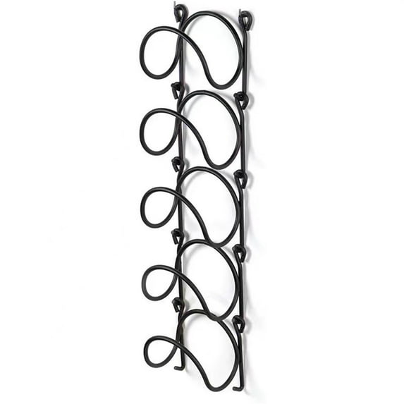 5-Layer Wall Mounted Wine Storage Rack with Towel Holder Multi-Functional Iron Home Organizer for Kitchen and Bathroom