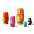 thumbnail image 1 of 5 Layer Wooden Animal Nesting Dolls Beautiful Matryoshka Doll Toy Gift - Lion, 1 of 6