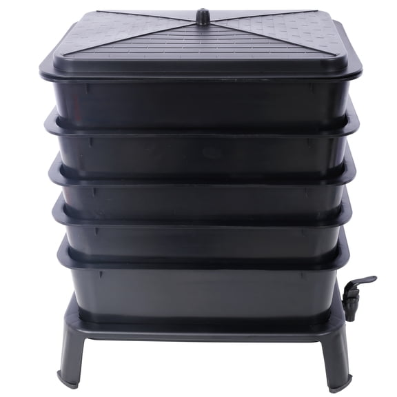 5-Layer Worm Compost Bin - 13.21gal Worm Composter, All-Inclusive Worm Farm Kit for Home Food Waste Recycling, Easy Setup, Efficient System