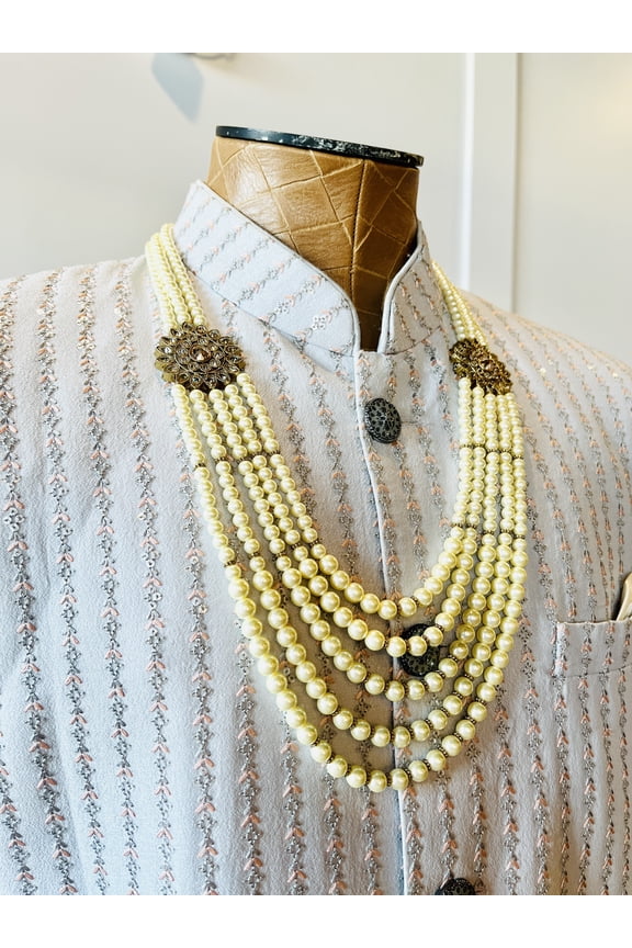 5-Layered Pearl Kundan Set For Groom