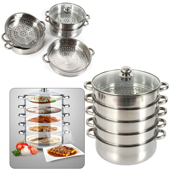 5 Layers 28cm Pot Steamer Multi-Layer Cookware Pot Cookware Stainless Steel Pot