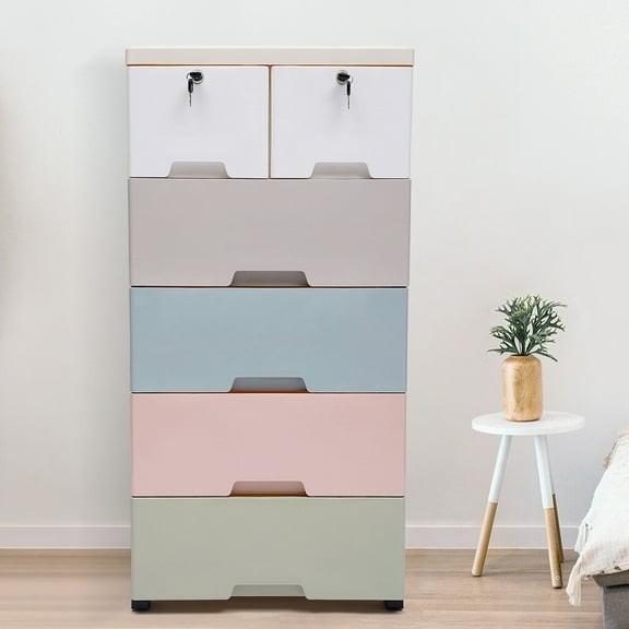 5 Layers Baby Storage Wardrobe Cupboard Kids Plastic Cabinet Bedroom Furniture