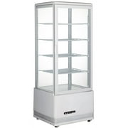5 Layers Glass Refrigerated Cake Show Case Commercial Fruit Cake Display Cabinet with Automatic Defrost White 110V White LED Light