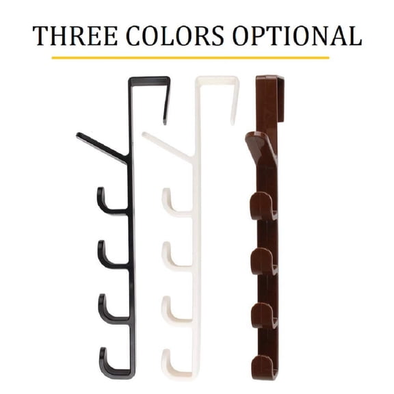 5 Layers Over The Door Hook Hat Organizer Rack Hanger Backpack Handbag Door Hook, Pack of 2 (Black)