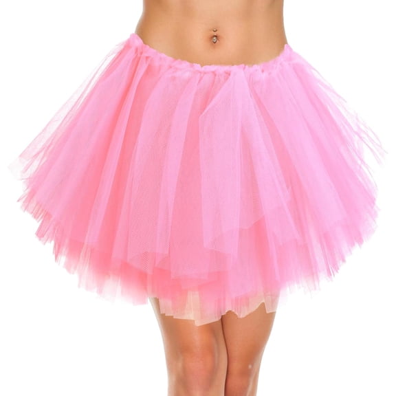 5 Layers Tutu Skirts for Women, Elastic Plus Size Tulle Skirt 80s Adult Tutu Skirts Cute Tutus Halloween Dress Up