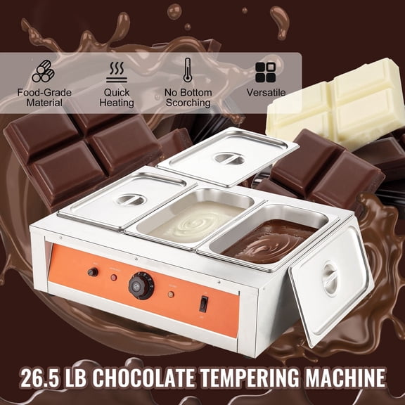 5 Lbs Chocolate Tempering Machine, 304 stainless steel Build, Fast Heating Speed Design, for Auto Repair Garage Shop Maintenance, Mechanic Service, Vehicle Work, DIY Repair, Workshop Use