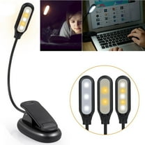 5-Led Clip-On Eye-Care Reading Book Light, Easy Clip-On Book Lamp For Books, Magazines, Bedroom Dorm, Portable Battery-Powered Reading Light, 3.35*0.71*9.65in, Black