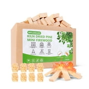 5Lengths Kiln Dried Mini Firewood with 8PCS Fire Starters 78 lbs Low Smoke Barkless Small Pine Wood