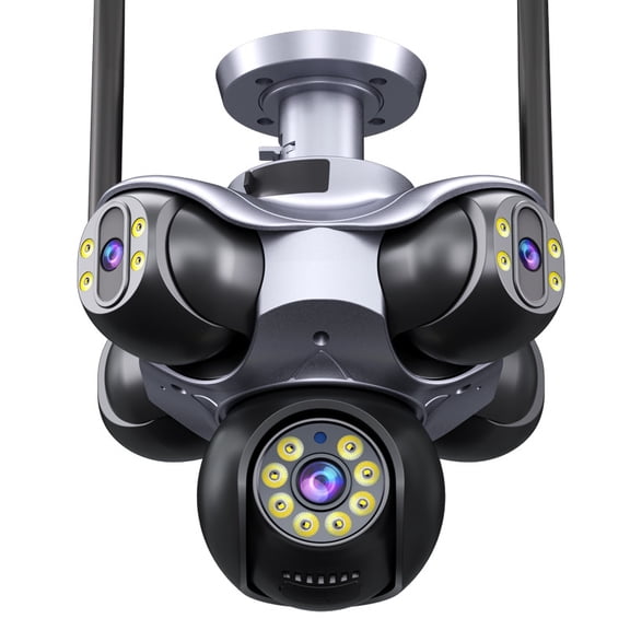 5-Lens Outdoor Security Camera,Panoramic 5-Screen,HD Night Vision,WiFi Remote View,Home Surveillance