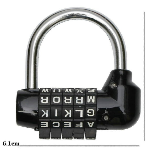 5 Letter Combination Padlock Black - Combination Locks - Bike Lock Laptop Backpack -english Alphabet Wheel Combination Lock