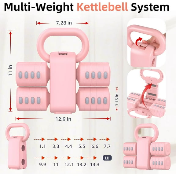 5-Level Adjustable Dumbbell Set – Convertible 2.2-6.6 LB Hand Weights for Home Workouts, Exercise, and Strength Training