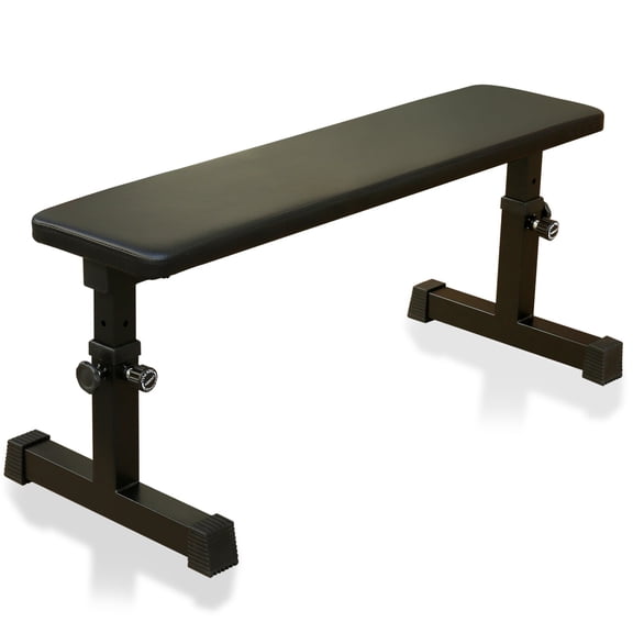 5-Level Adjustable Flat Weight Bench for Strength Training, 440lbs Capacity, Steel Frame, Black, 43.7L x 17.7W x 20.7H Inches