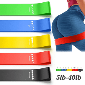 5-Level Loop Resistance Bands Set with Carry Bag, TPE Material, X-Light to X-Heavy 5-40 lbs, Full Body Workout for Fitness Yoga Physical Therapy