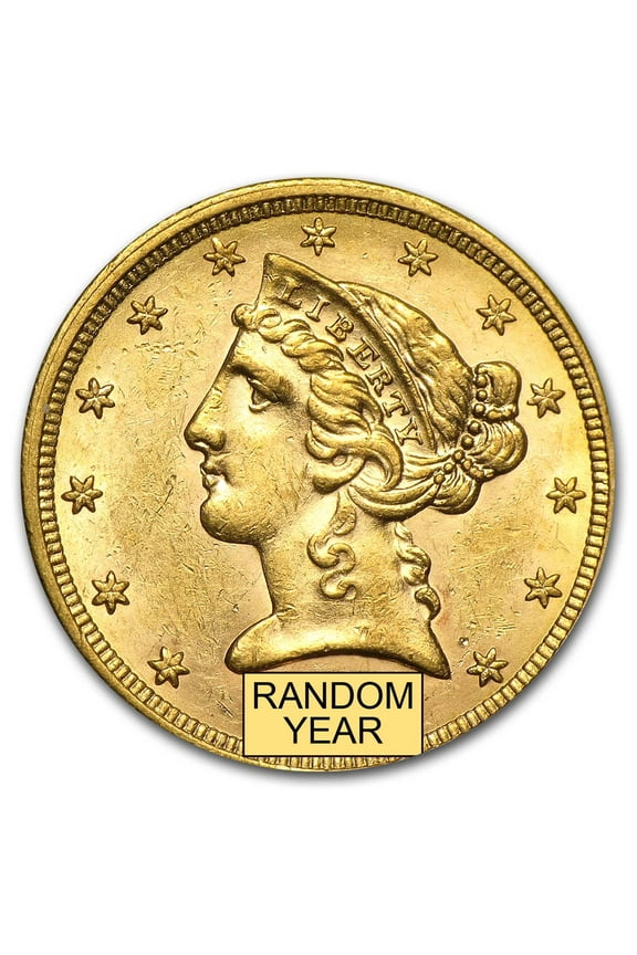 $5 Liberty Gold Half Eagle AU (Random Year)