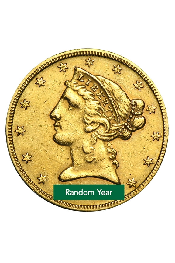 $5 Liberty Gold Half Eagle - Cleaned