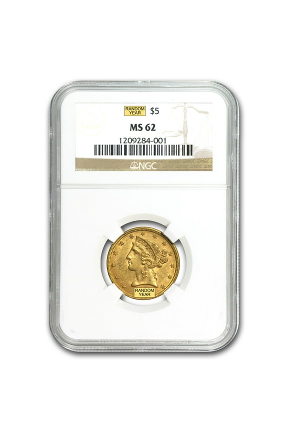 $5 Liberty Gold Half Eagle MS-62 NGC