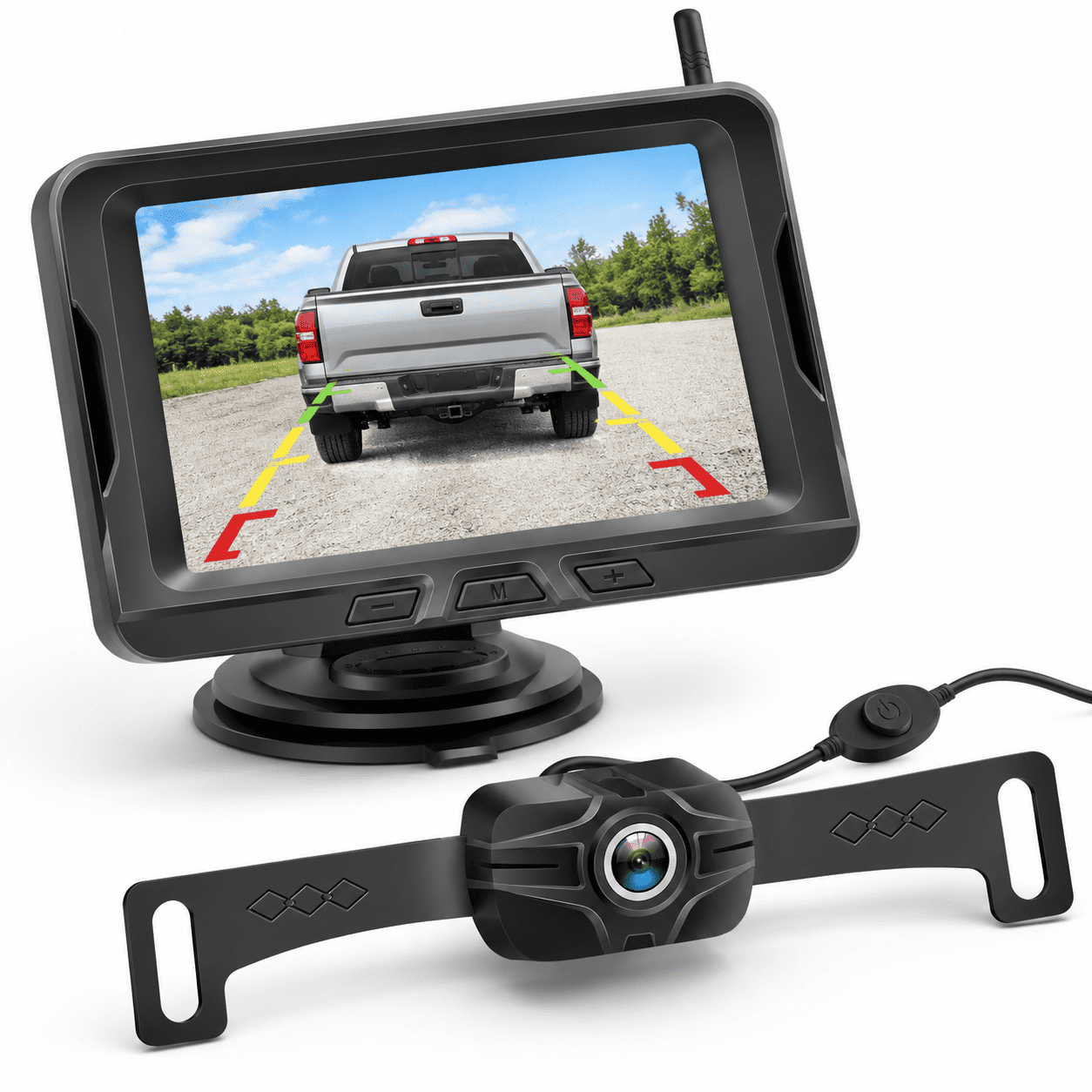 Tank Lorry Camera 5'' + License Plate Camera for Truck System HD 1080p Wireless Backup ...