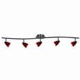 thumbnail image 1 of 5 Light 120V Metal Track Light Fixture with Glass Shade, Black and Red- Saltoro Sherpi, 1 of 5