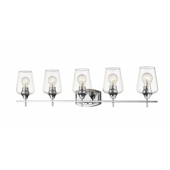 5 Light Bath Vanity In Shabby Chic Style 38 Inches Wide By 9.5 Inches High-Chrome Finish Z-Lite 473-5V-Ch