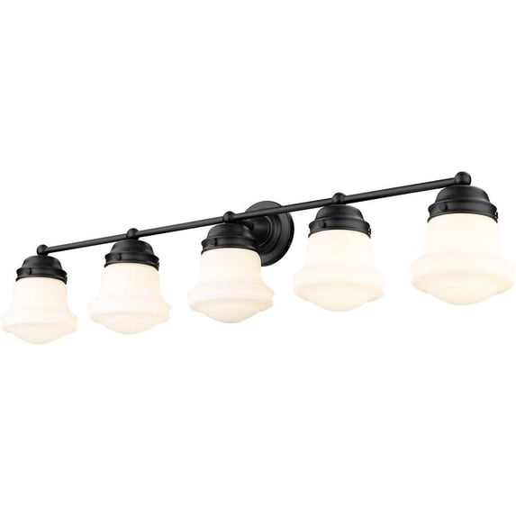 735-5V-MB-Z-Lite-Vaughn - 5 Light Bath Vanity In Transitional Style-9.5 Inches Tall and 40.75 Inches Wide-Matte Black Finish