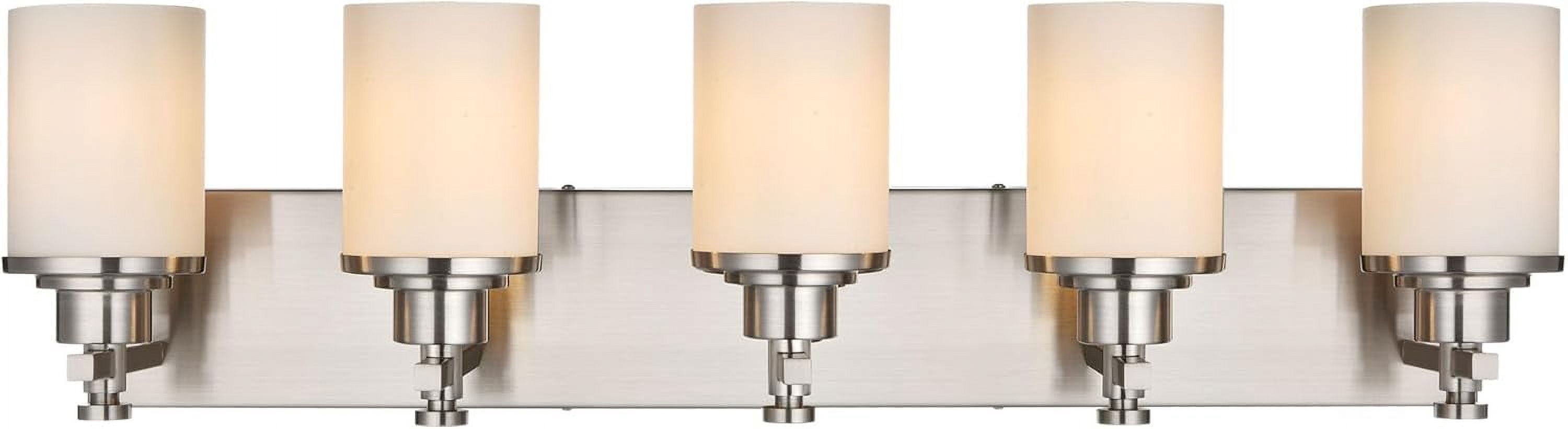 5 Light Bathroom Fixture, Brushed Nickel Vanity Light for Bathroom ...