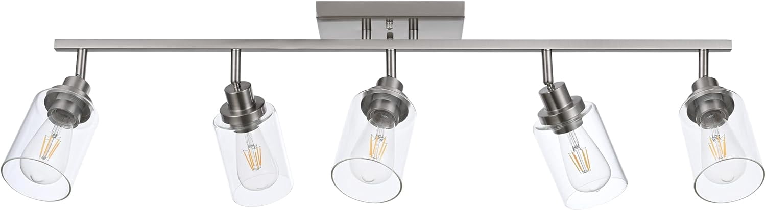 5 Light Bathroom Fixture with Multi-Directional Rotating Track Lighting ...
