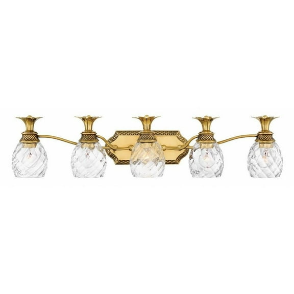 5 Light Bathroom Light Fixture in Traditional-Glam Style 37 inches Wide By 8.25 inches High-Burnished Brass Finish Bailey Street Home 81-Bel-2999337