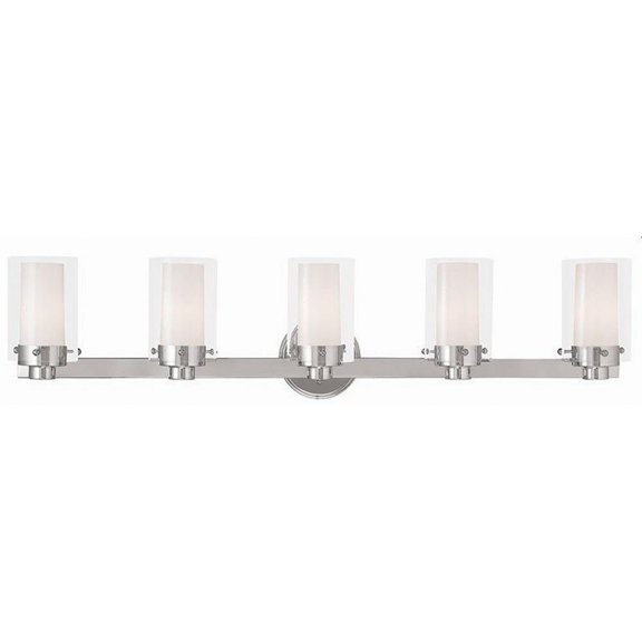 5 Light Bathroom Light in Contemporary Style 35.5 inches Wide By 8.75 inches High-Polished Chrome Finish Bailey Street Home 218-Bel-1764340