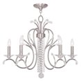 thumbnail image 1 of 5 Light Brushed Nickel Chandelier with Clear Crystals Shade, 1 of 1