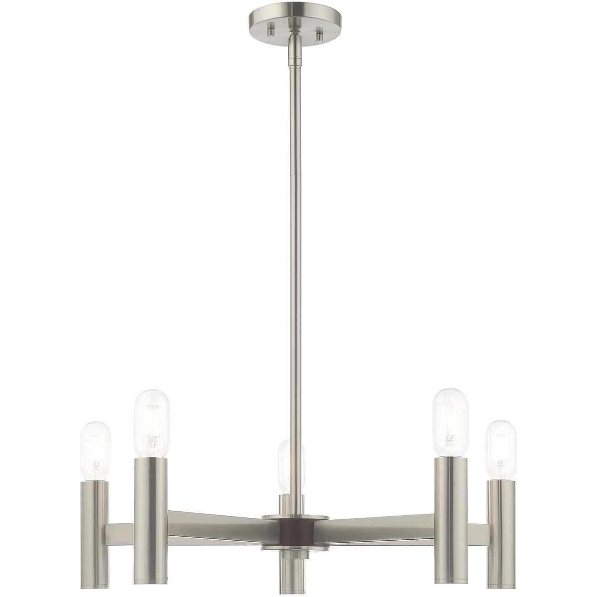 Copenhagen Industrial Chic 5-Light Brushed Nickel Chandelier