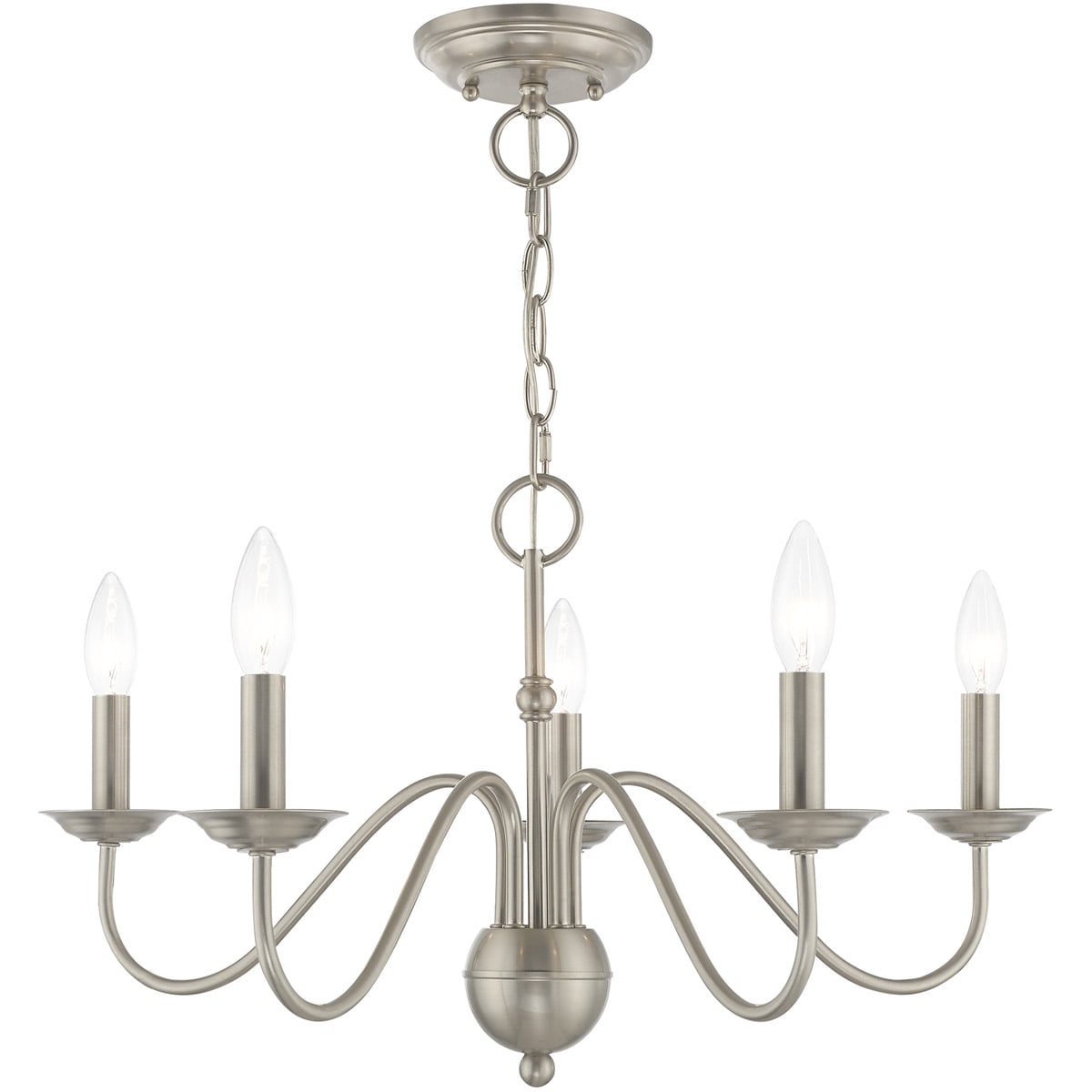 Brushed Nickel 5-Light Candle Style Chandelier